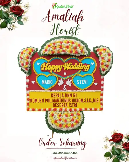 Papan Bunga Pernikahan Glantengan